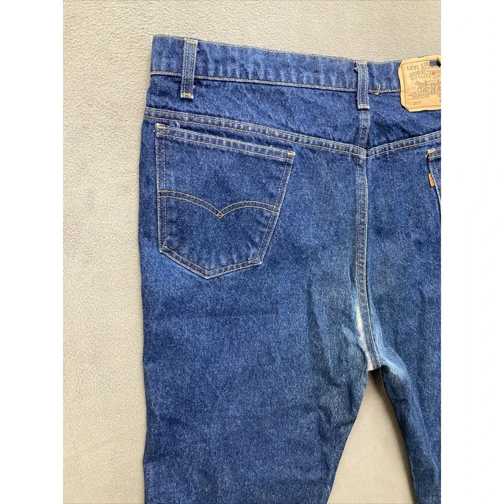 VTG LEVI 317 Bootcut Jeans Mens Size 42x30 Orange Tab Made in USA (Actual 40x29)